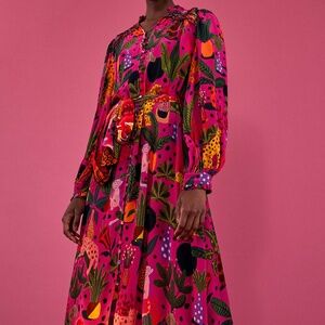 Pink pop leopards shirtdress